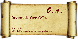 Oracsek Arnót névjegykártya